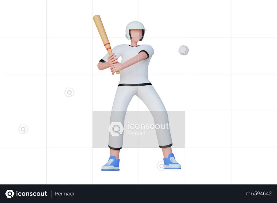 Joueur de baseball  3D Illustration