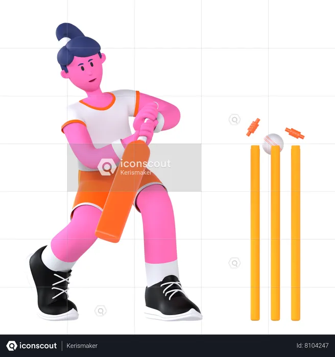 Joueur de cricket  3D Illustration