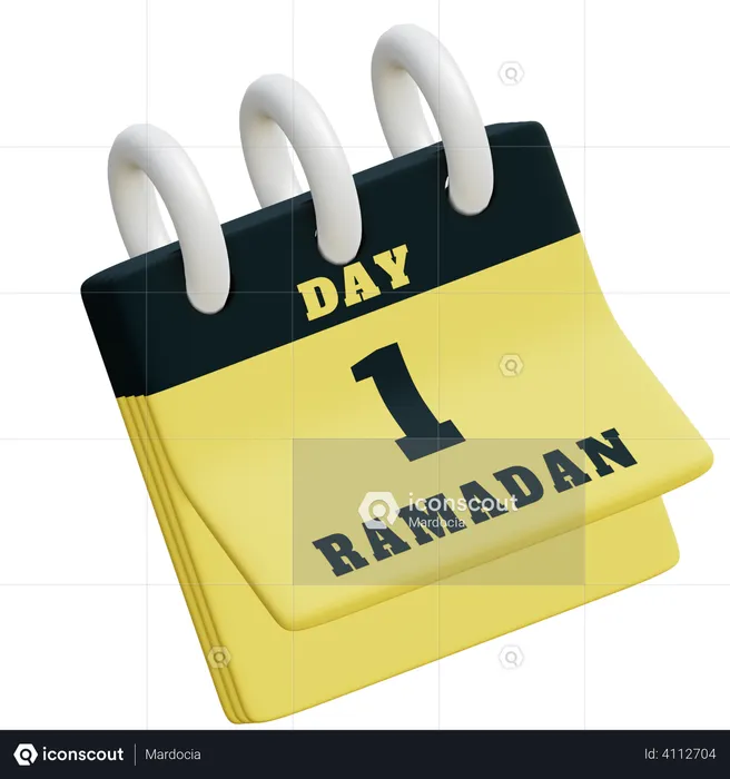 Jour 1 du calendrier du ramadan  3D Illustration