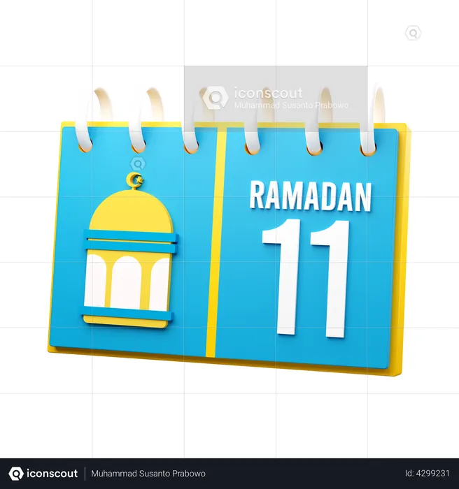 Jour 11 du calendrier du ramadan  3D Illustration