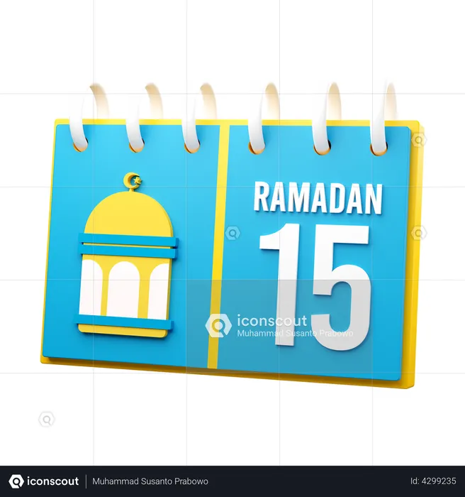 Jour 15 du calendrier du ramadan  3D Illustration