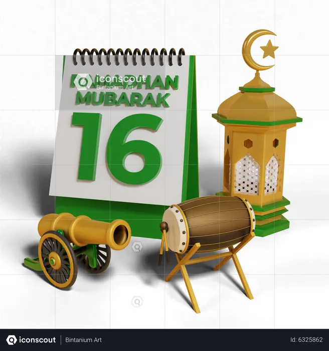 Jour 16 ramadhan  3D Icon