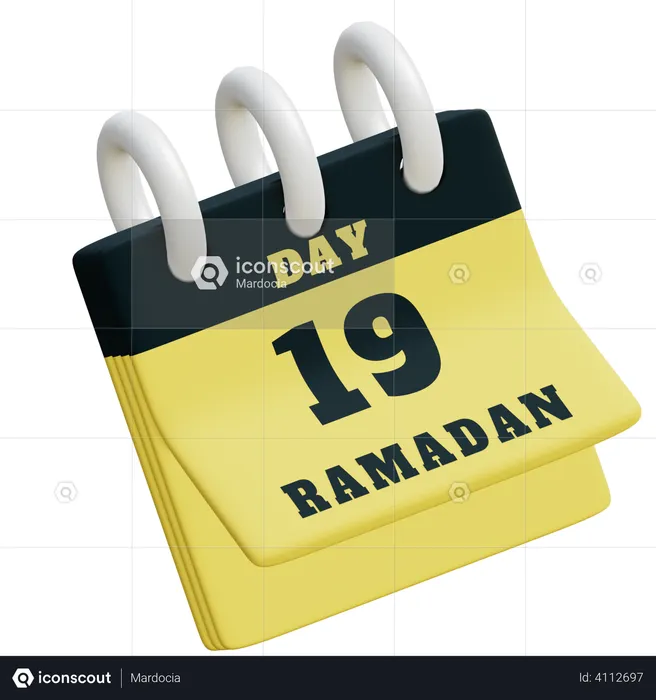 Jour 19 du calendrier du ramadan  3D Illustration