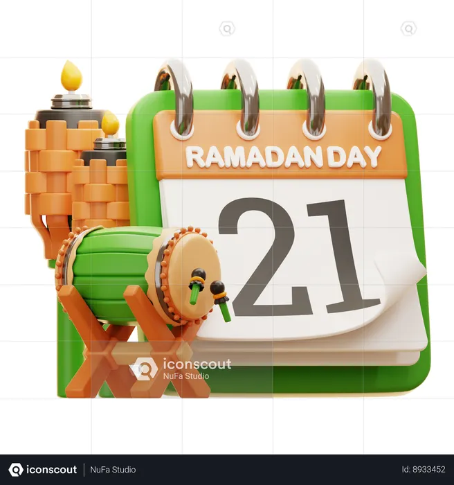 Jour 21 du ramadan  3D Icon