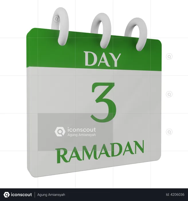 Jour 3 du ramadan  3D Illustration