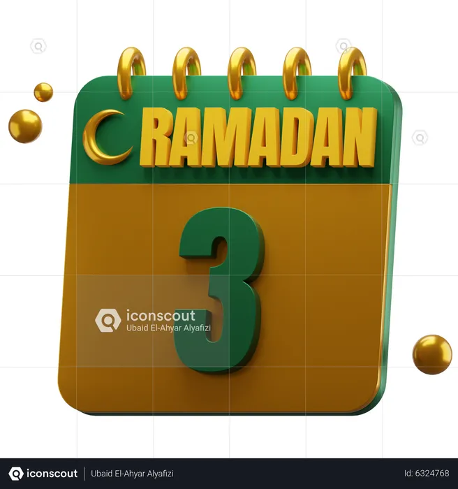 Jour 3 du ramadan  3D Icon