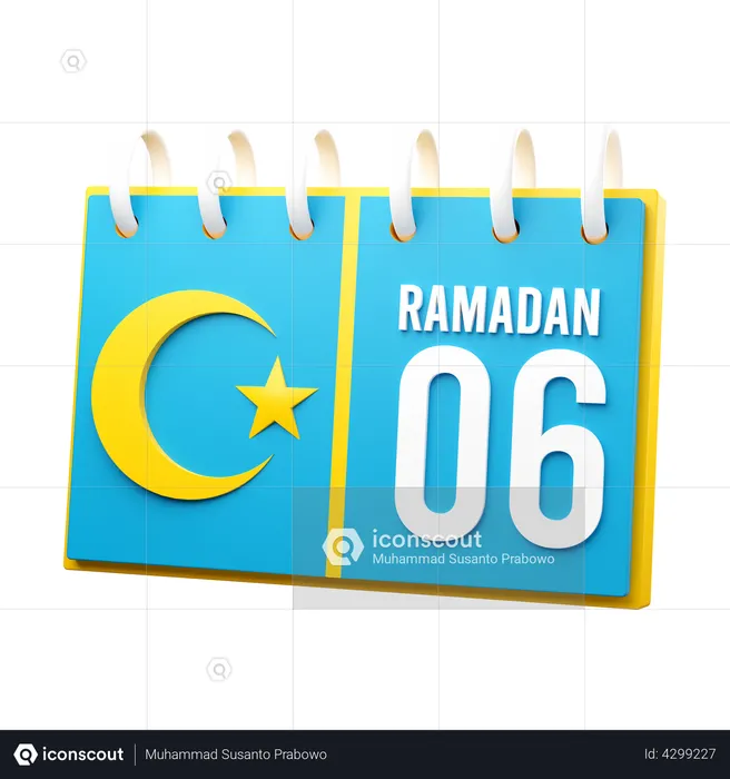 Jour 6 du calendrier du ramadan  3D Illustration