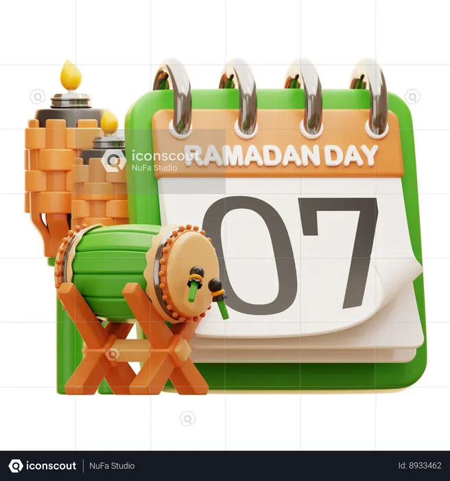 Jour 7 du ramadan  3D Icon