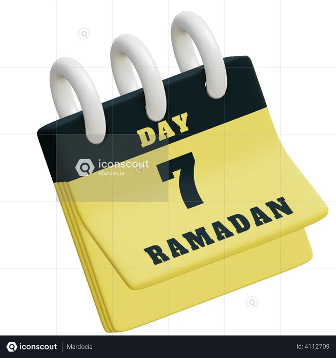 Jour 7 du calendrier du ramadan  3D Illustration