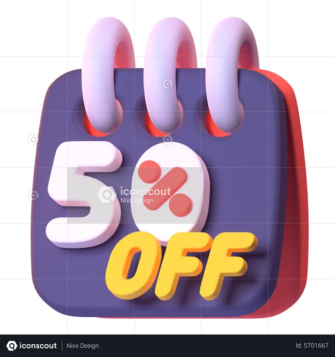 50 % de congé par jour  3D Icon