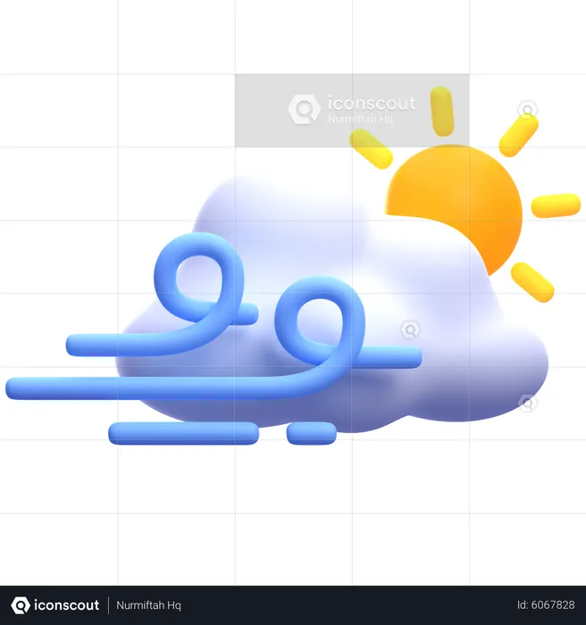 Journée nuageuse et venteuse  3D Icon