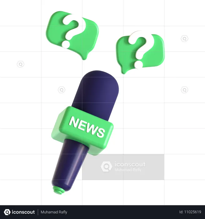 Question d'un journaliste en direct  3D Icon