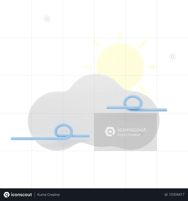 Journée nuageuse et venteuse  3D Icon