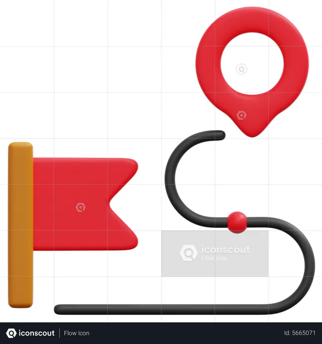 Journey Route  3D Icon