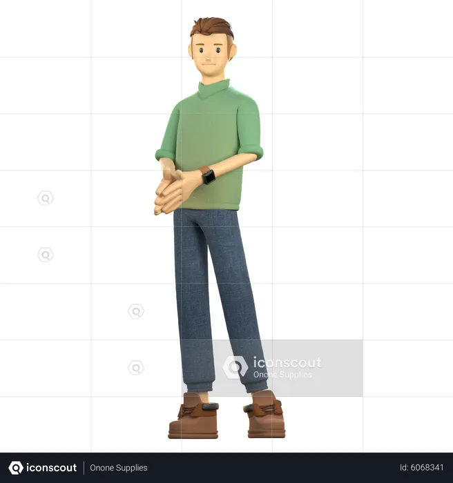Menino fazendo pose em pé  3D Illustration