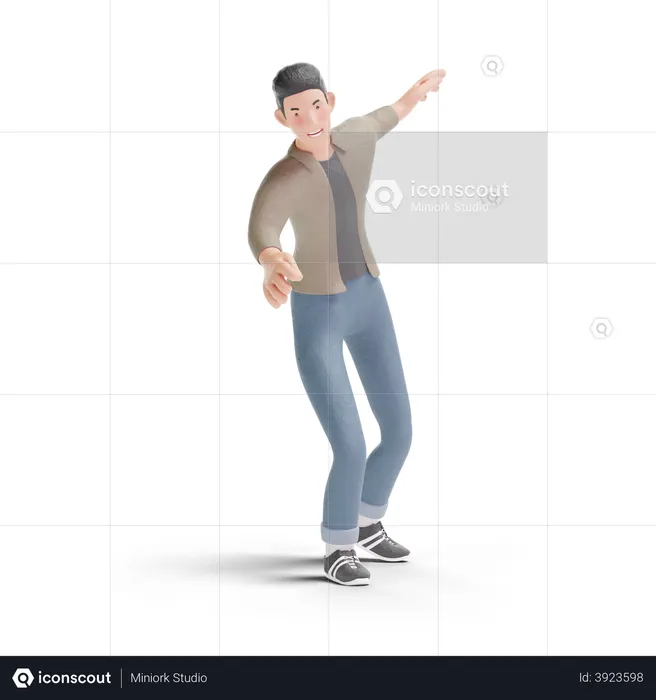 Joven bailando Logo 3D Logo