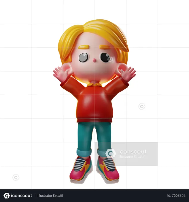 Niño saltando  3D Icon