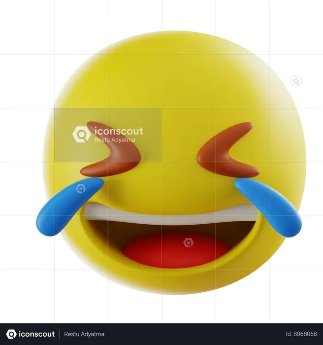 Joyful Emoji 3D Icon download in PNG, OBJ or Blend format