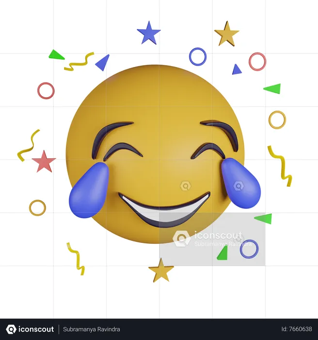 Joy face emoji Emoji 3D Icon
