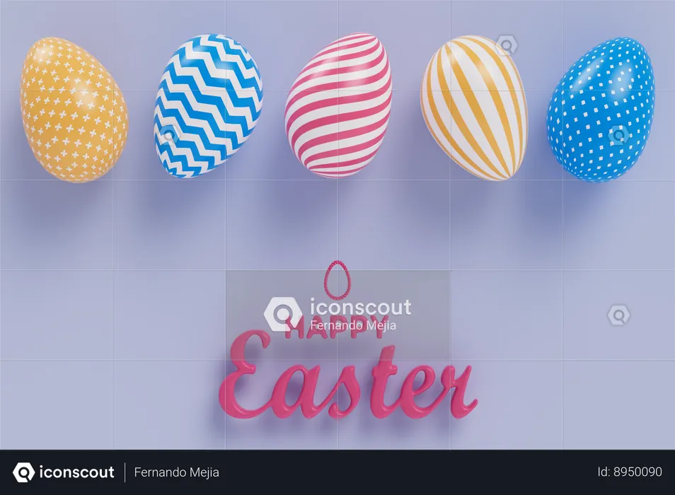 Joyeuses fêtes de Pâques  3D Icon