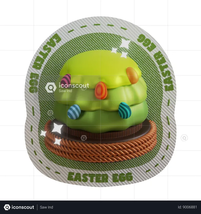 Arbre Joyeuses Pâques  3D Sticker