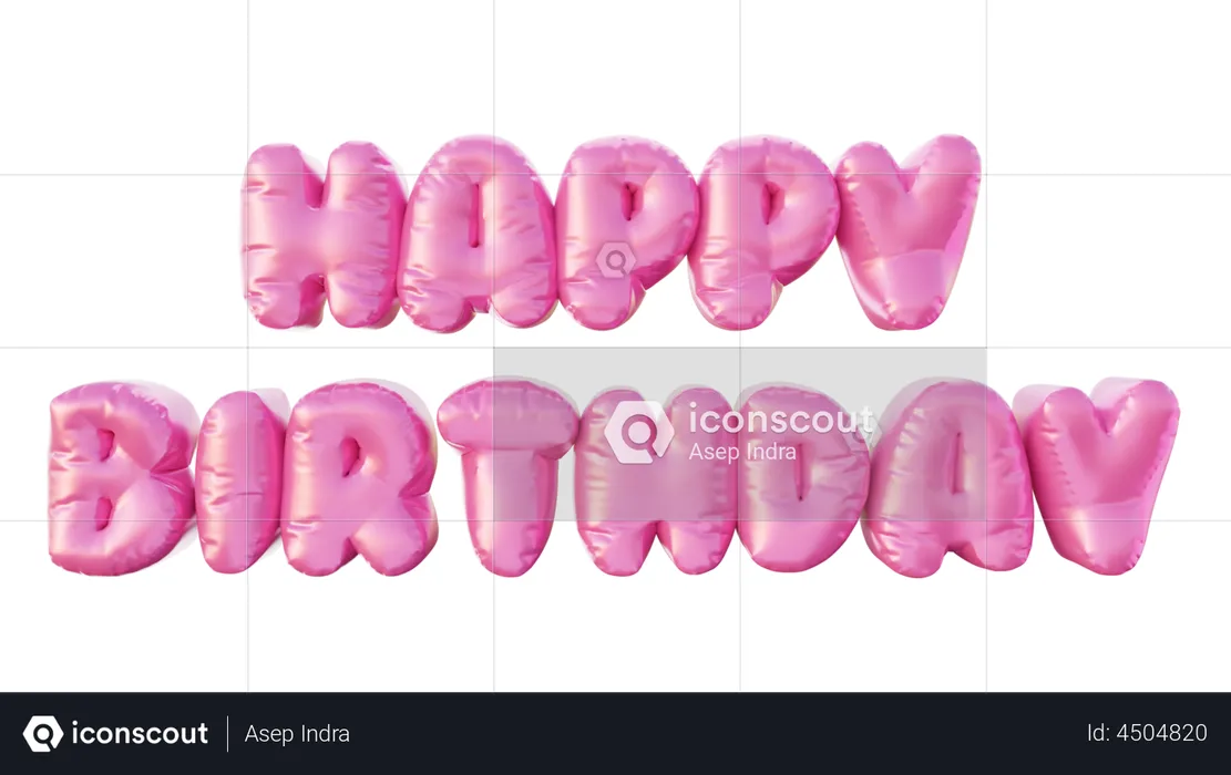 Ballons joyeux anniversaire  3D Illustration