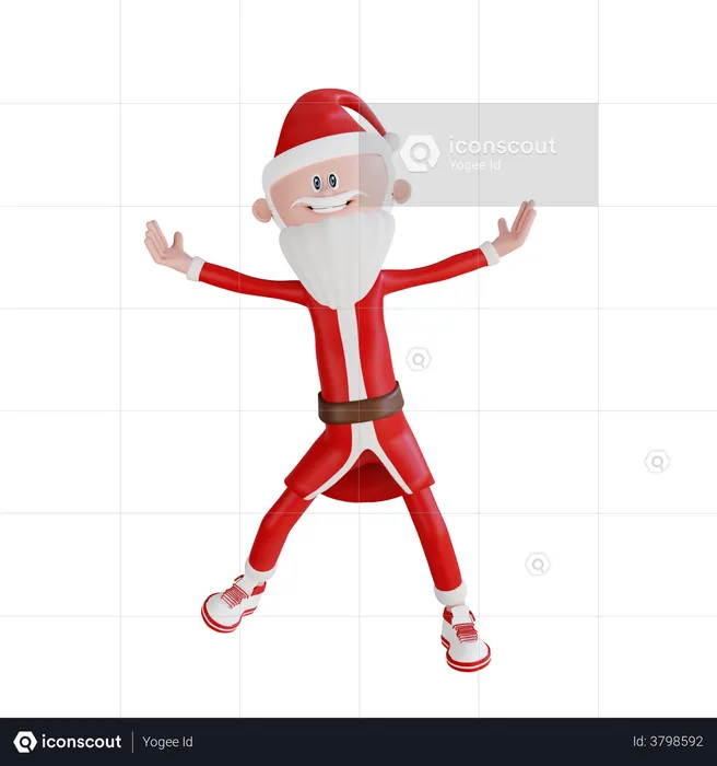 Joyeux père Noël dansant  3D Illustration