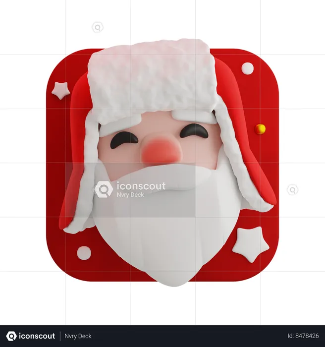 Bonne tête de père Noël  3D Icon