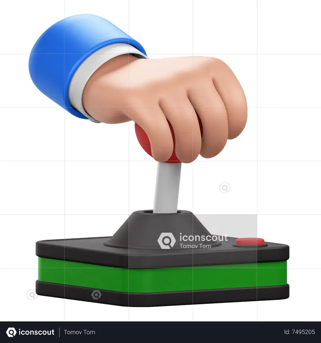 Mão segurando o joystick  3D Icon