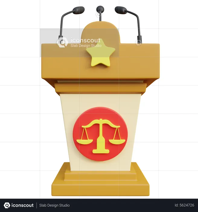 Judge Podium  3D Icon