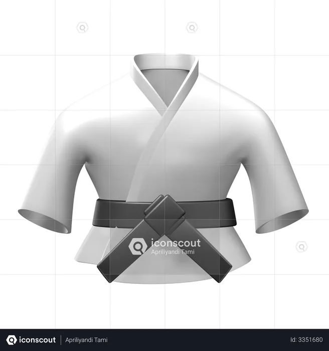 Premium Vector  Blue judo kimono with black belt