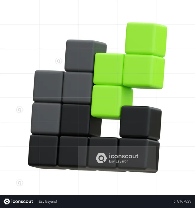 Juego de tetris  3D Icon