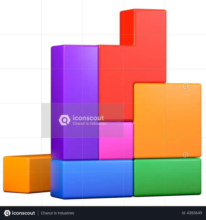 Juego de tetris  3D Illustration