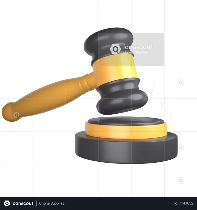Juez martillo  3D Icon