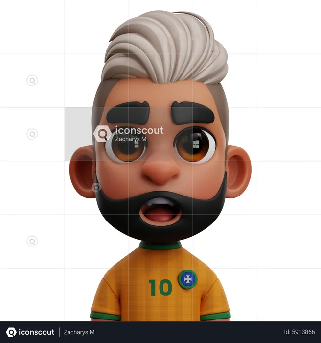 Jugador de Brasil  3D Icon