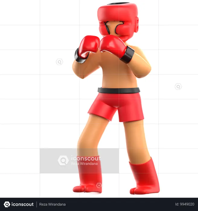 Jugador de boxeo  3D Icon