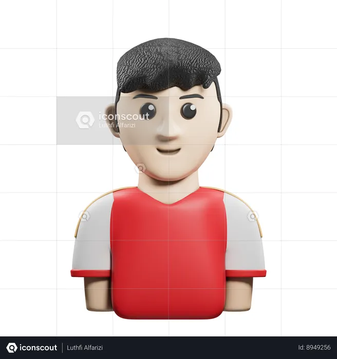 Jugador de fútbol  3D Icon