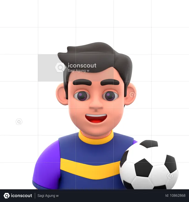 Jugador de fútbol  3D Icon