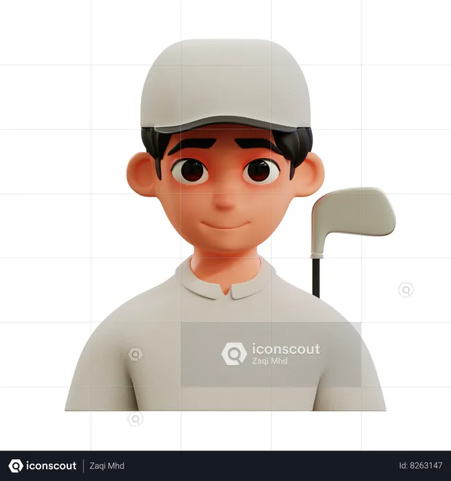 Jugador de golf  3D Icon