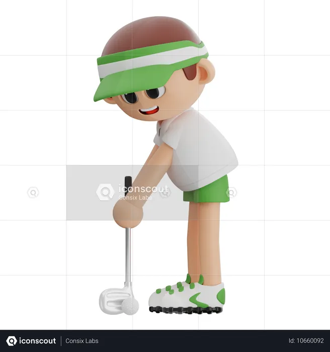 El jugador de golf Amit Golf Target  3D Illustration