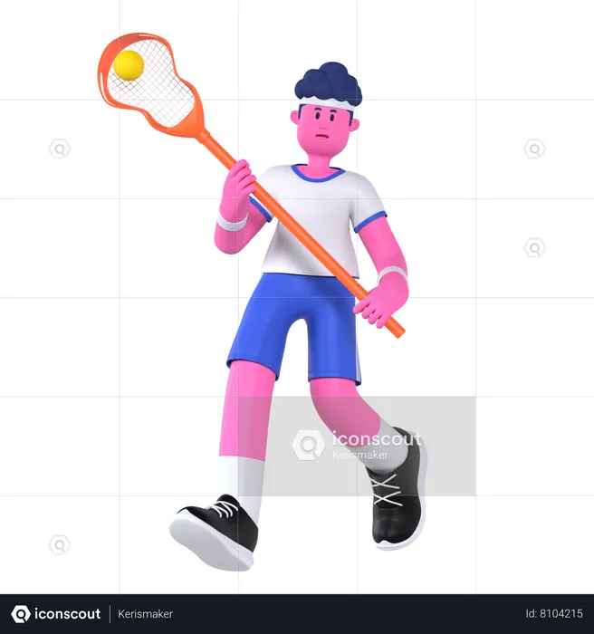 Jugador de lacrosse  3D Illustration