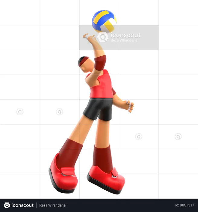 Jugador de voleibol  3D Illustration