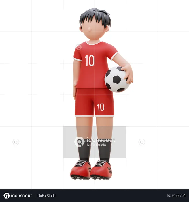 El jugador sostiene la pelota  3D Illustration