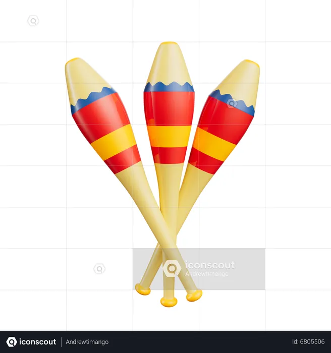 Juggling Clubs  3D Icon