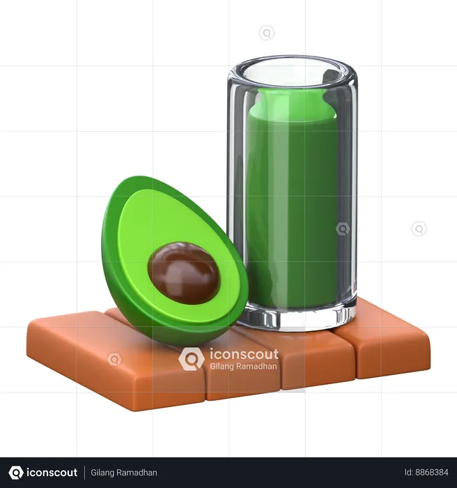 Jugo de aguacate  3D Icon
