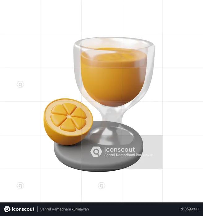 Zumo de naranja  3D Icon