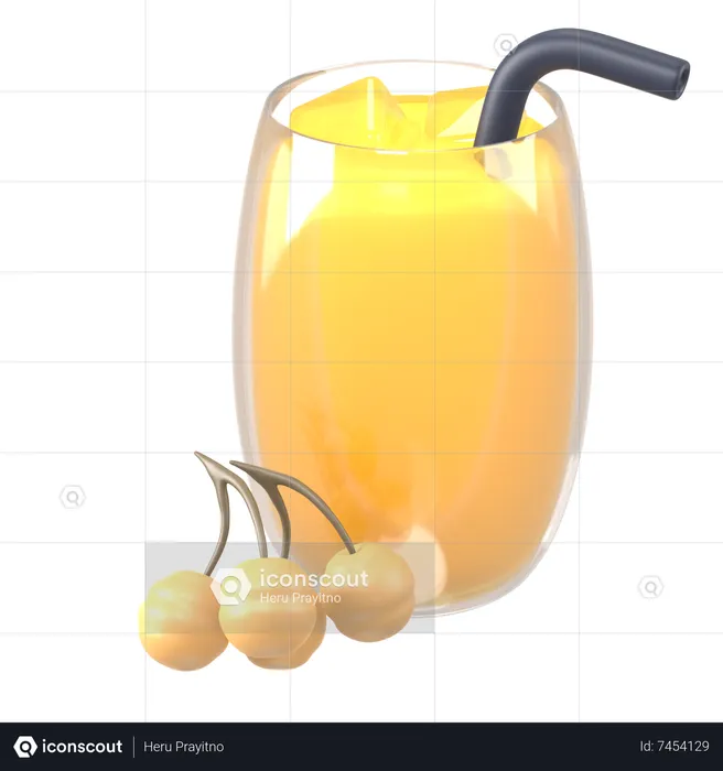 Jugo de longan  3D Icon