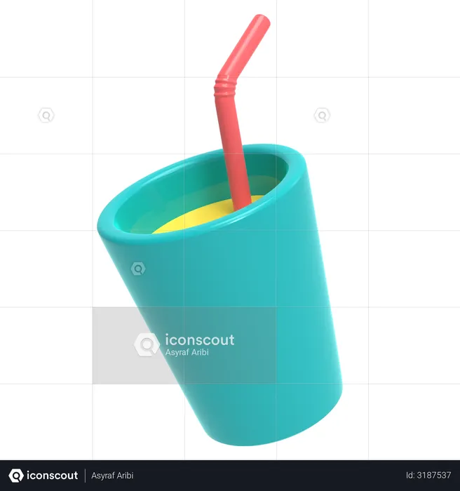 Juice Glass  3D Illustration