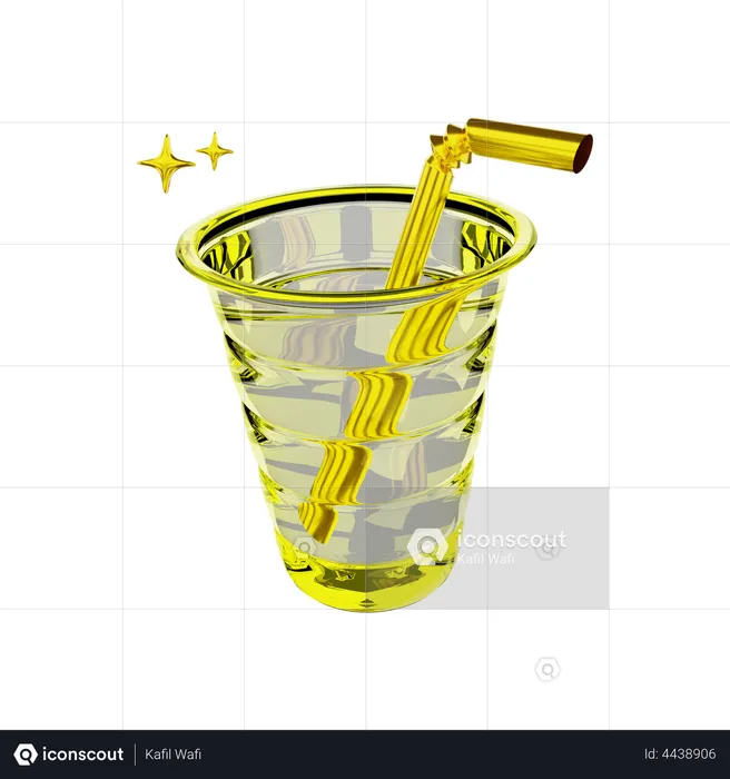 Juice Glass  3D Illustration