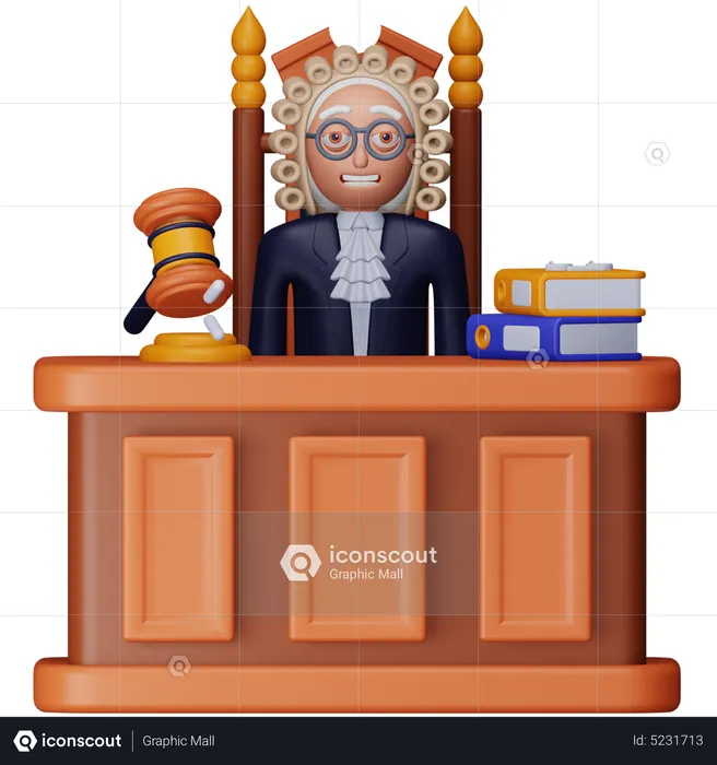 Tribunal de juiz  3D Icon